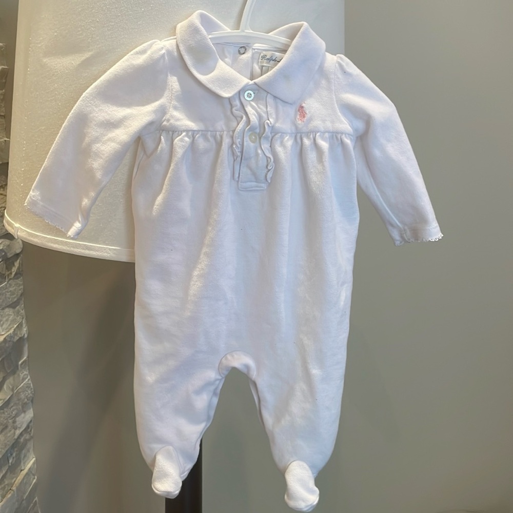White Ralph Lauren Baby Sleeper